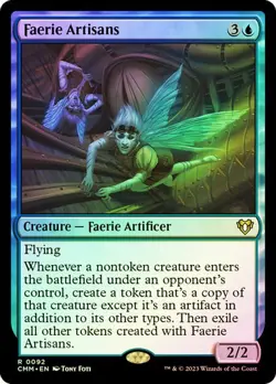 1x NM FOIL Faerie Artisans MTG CMM Commander Masters SV - Image 1
