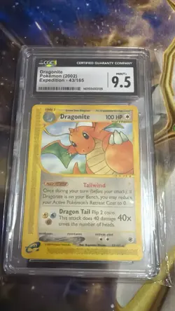 2002 Pokemon Expedition Dragonite Non Holo #43/165 CGC 9.5 Gem Mint - Image 1