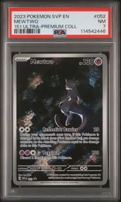 2023 POKEMON SVP EN-SV PROMO 151 ULTRA-PREMIUM COLLECTION #052 MEWTWO PSA 7 - Image 1