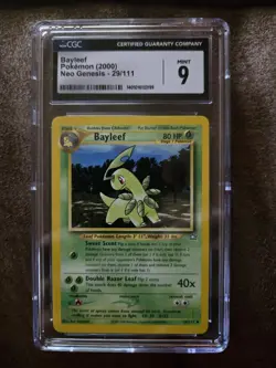 Pokemon TCG Bayleef Neo Genesis CGC MINT 9 - Image 1