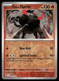 PALDEAN TAUROS - 018/191 Uncommon Surging Sparks Pokemon Reverse Holo NM - Image 1
