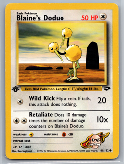 Pokemon TCG Blaine's Doduo 61/132 Gym Challenge 1st Edition Colorless Common LP - Image 1