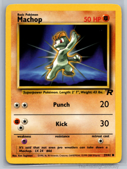 MACHOP - Team Rocket Set - 59/82 - Common - Pokemon Card - Unlimited - LP - Image 1