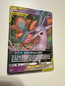 Espeon and Deoxys GX 72/236 Pokemon TCG Unified Minds Tag Team Ultra Rare - Image 2