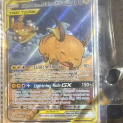 Pokemon Raichu & Alolan Raichu GX TAG TEAM Full Art Ultra Rare Holo 221/236 - Image 1