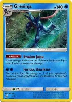 Greninja - 9/18 - Holo Rare Pokemon Detective Pikachu NM - Image 1
