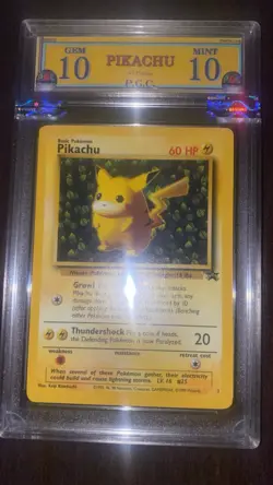 Pikachu promo 1 leaf GRADED 10 MINT PGC pokemon specimen from 1999 rare - Image 3