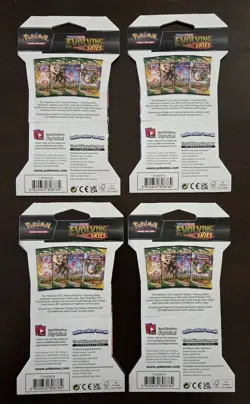 Pokemon Evolving Skies New Sealed Sleeved Blister Booster x4 Packs Full Art Set - Image 2