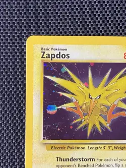 Zapdos 15/62 Swirl Cosmos Holo Rare Pokemon TCG WOTC Fossil Thunderstorm LP+ - Image 4