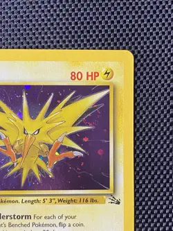 Zapdos 15/62 Swirl Cosmos Holo Rare Pokemon TCG WOTC Fossil Thunderstorm LP+ - Image 5