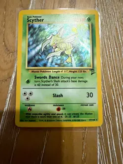 Pokemon Base Set 2 Scyther Holo #17/130 NM - Image 3