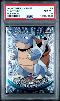 2000 TOPPS CHROME POKEMON T.V. #9 BLASTOISE PSA 8 - Image 1