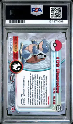 2000 TOPPS CHROME POKEMON T.V. #9 BLASTOISE PSA 8 - Image 2