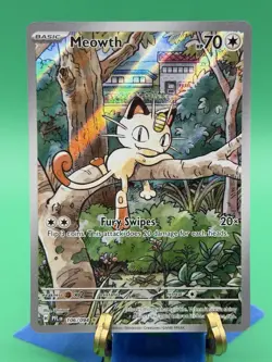 Meowth 106/094 Illustration Rare ME02: Phantasmal Flames Pokemon TCG NM - Image 1