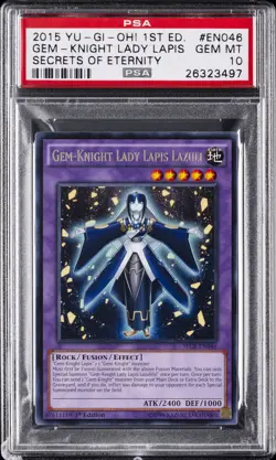 2015 YU-GI-OH! SECE-SECRETS OF ETERNITY GEM-KNIGHT LADY LAPIS LAZULI PSA 10 - Image 1