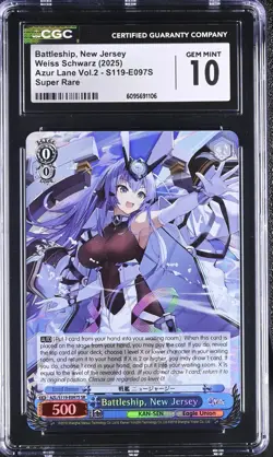 Weiss Schwarz GRADED Battleship New Jersey S119-E097S Azur Lane 2 SR GM 10 ENG - Image 1