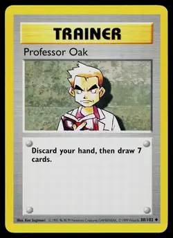 Pokemon Card - Professor Oak Base Set (Shadowless) 88/102 Uncommon - Image 1