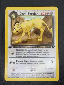 Dark Persian 42/82 1st Edition Team Rocket Uncommon Card Pokemon TCG LP - Image 1