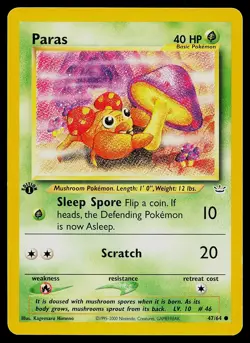 Pokemon Card Paras 47/64 Neo Revelation 1st Edition - Image 1
