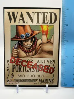 ONE PIECE WANTED POSTER Bromide Card Portgas D Ace Mugiwara Store From Japan - Image 2