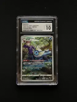 Pokemon TCG S8b Vaporeon Full Art Japanese Card 189/184 CHR CGC 10 Gem Mint - Image 1
