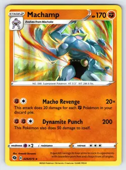 Machamp 026/073 2020 Champions Path Pokemon Card TCG Nintendo Holo Rare - Nm - Image 1