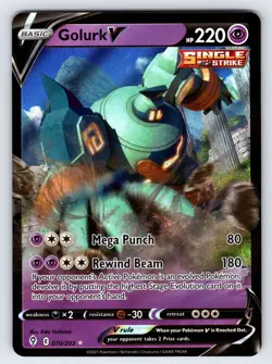 Golurk V 070/203 2021 Evolving Skies Pokemon Card TCG Ultra Rare Holo - Nm - Image 1