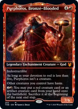 MTG Purphoros, Bronze-Blooded - Foil - Showcase, Light Play, English Theros Beyo - Image 1