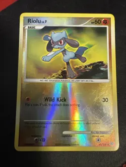 Riolu 61/130 Reverse Holo Diamond & Pearl Base Set Pokemon TCG LP 2007 - Image 1