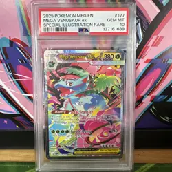 2025 Pokemon Mega Evolution Base #177 SIR Mega Venusaur ex PSA 10 Gem Mint - Image 1