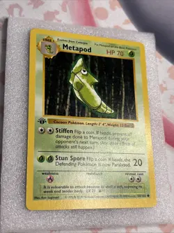 Pokemon Metapod 54/102. 1999 Shadowless Base Set 1st LP - Image 2