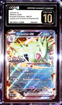 Pokemon Tyranitar ex Sv: Prismatic Evolutions 064/131 Double Rare Holo CGC 10 - Image 1