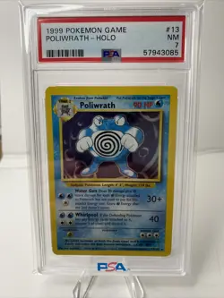 Pokemon - Poliwrath - 13/102 - Holo Rare - 1999 Pokemon Game Base - PSA 7 NM - Image 1