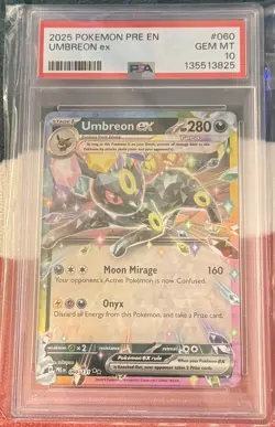 2025 POKEMON PRE EN-PRISMATIC EVOLUTIONS #060 UMBREON ex PSA 10 Gem Mint - Image 1
