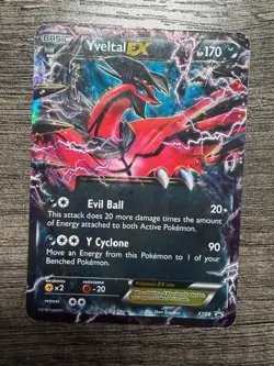 POKEMON YVELTAL EX XY08 BLACK STAR PROMO HOLO 2014 PL-LP + NEW DARKRAI SLEEVE - Image 1
