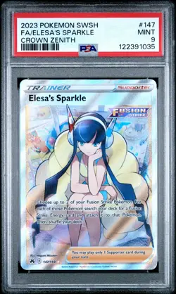 2023 POKEMON SWORD & SHIELD CROWN ZENITH #147 FULL ART/ELESA'S SPARKLE PSA 9 - Image 1