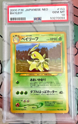 2000 POKEMON JAPANESE NEO #153 BAYLEEF PSA 10 - Image 1