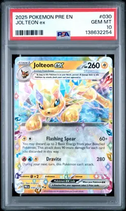 2025 POKEMON PRE EN-PRISMATIC EVOLUTIONS #030 JOLTEON EX PSA 10 - Image 1