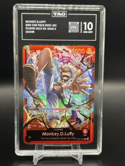 2025 One Piece TCG ST21-001 Monkey D. Luffy Gear 5 Luffy TAG 10/10 💎 Gem Mint💎 - Image 1