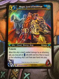 World of Warcraft TCG Archives Promo 1/2 (Foil) Magni, Lord of Ironforge - Image 1