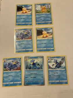 Lot Of 7 Psyduck and Golduck Pokemon Cards - Image 1