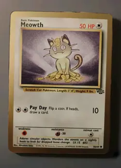 Pokemon Meowth Jungle Gold Border Promo Card 56/64 50 HP English 1999 - Image 1