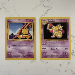 Pokemon TCG Abra & Kadabra Base Set 1999 Collector’s Cards - Image 1