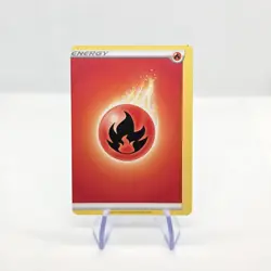 Pokemon Energy Miscut Error Card Sword & Shield Energy Black Dot Fire Energy - Image 1