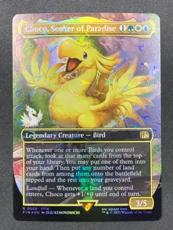 Choco, Seeker of Paradise (Borderless) (Chocobo Track Foil) Final Fantasy MTG NM - Image 1
