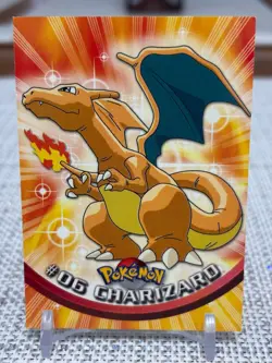 1999 Topps Pokemon #06 Charizard (TV Animation Series 1) Non Holo Black Logo LP - Image 1