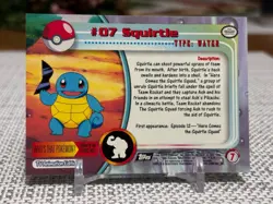 1999 Topps Pokemon #07 Squirtle (TV Animation Series 1) 2nd Print Black Logo NM - Image 2