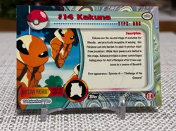 1999 Topps Pokemon #14 Kakuna (TV Animation Series 1) 2nd Print Black Logo NM - Image 2