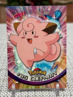 1999 Topps Pokemon #35 Clefairy (TV Animation Series 1) 2nd Print Black Logo NM - Image 1