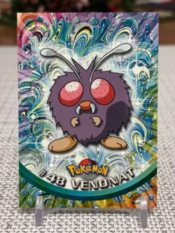1999 Topps Pokemon #48 Venonat (TV Animation Series 1) 2nd Print Black Logo NM - Image 1